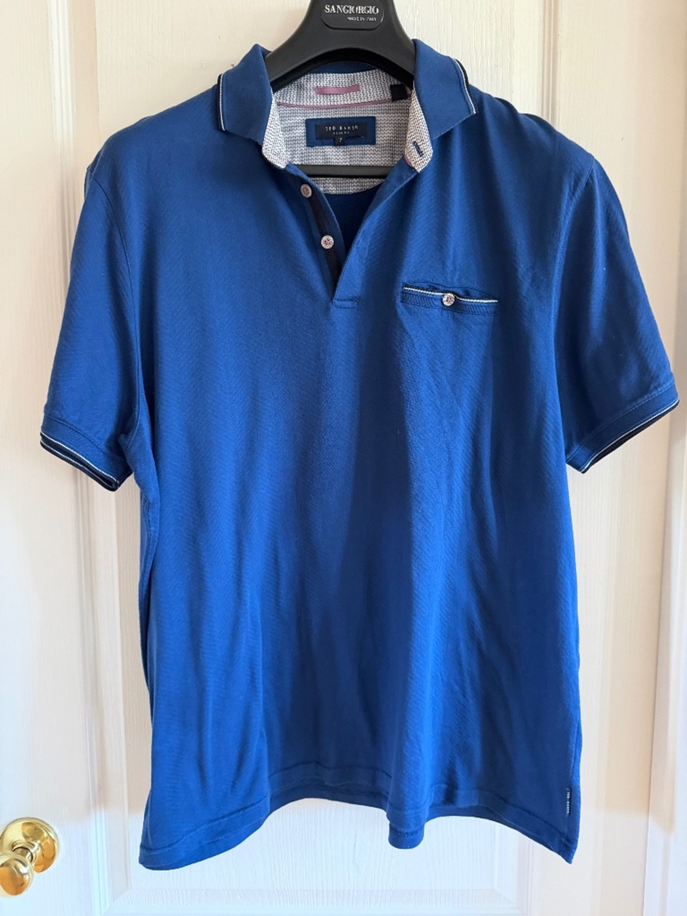 Ted Baker London mens short sleeve polo blue, size 7